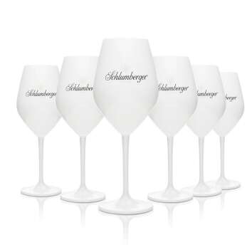 6x Schlumberger Sekt Glas Weinglas Weiß Ice
