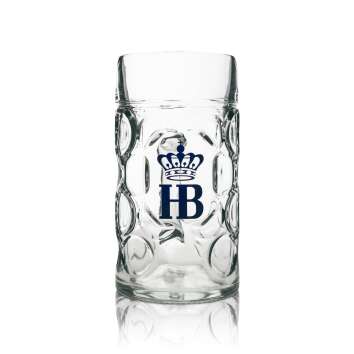 1x Hofbräu München Bier Glas 1l Maßkrug HB