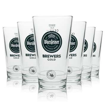 6x Warsteiner Bier Glas 0,3l Brewers Gold Sahm Neu...
