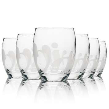 6x Volvic Wasser Glas Edition 2011 Tumbler wei&szlig;