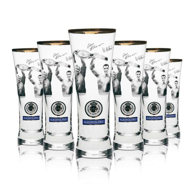 6x Warsteiner Bier Glas Klitschko Pokal alkoholfrei