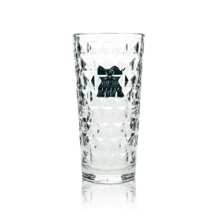 6x Three Sixty Glas 0,33l Longdrink Cocktail Gläser Kristall Relief Gastro Eiche