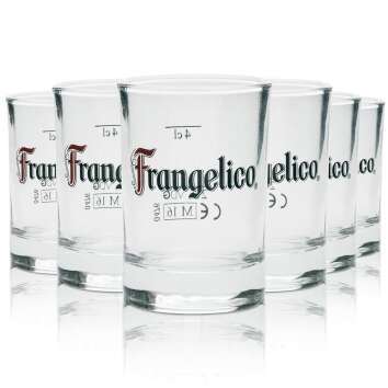 6x Frangelico Lik&ouml;r Glas Shot 4cl rund