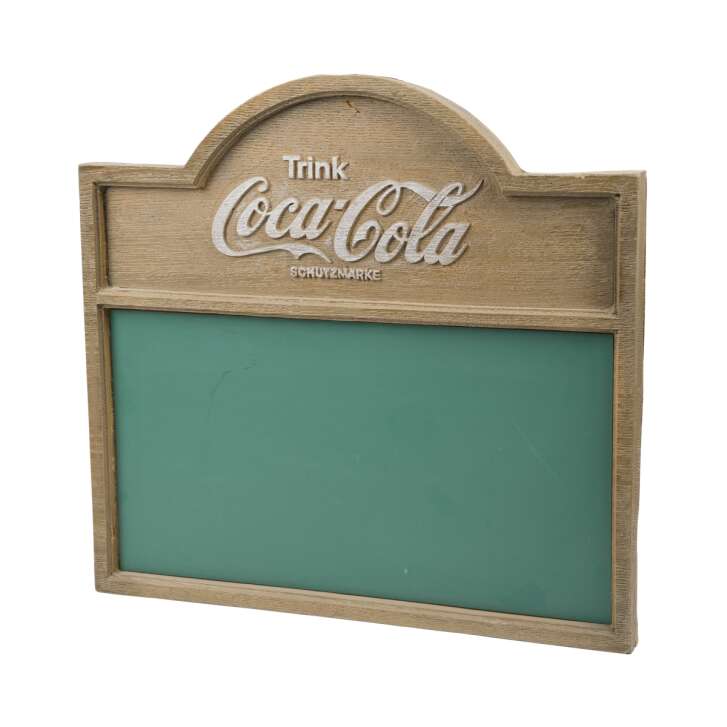 Coca Cola Kreide Tafel Holzoptik Grün Retro Kunststoff Spritzguss Wand Reklame