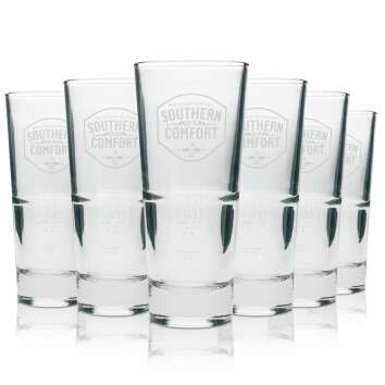 12x Southern Comfort Whiskey Glas Longdrink weißes Logo 296ml