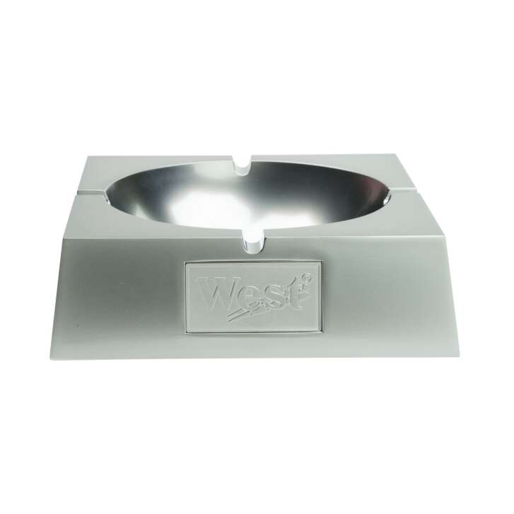 1x West Zigaretten  Aschenbecher Silber 14x14