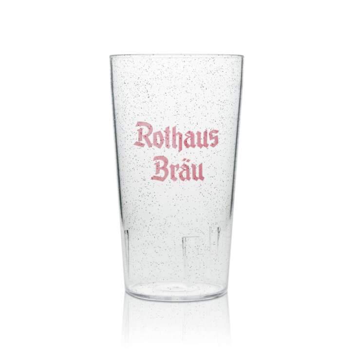 1x Rothaus Bier Becher Hartplastik Mehrweg 0,3l mit glitzer