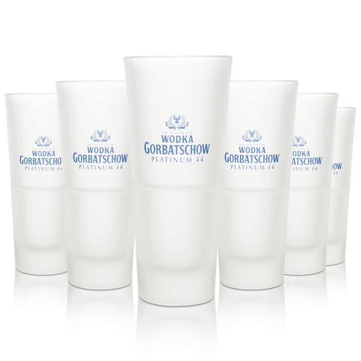 12x Gorbatschow Vodka Glas Longdrink Milchglas 296ml Stapelbar