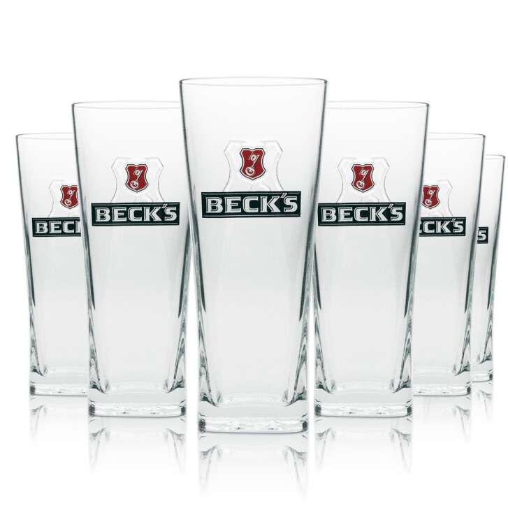 6x Becks Bier Glas Henry Longdrink 300ml