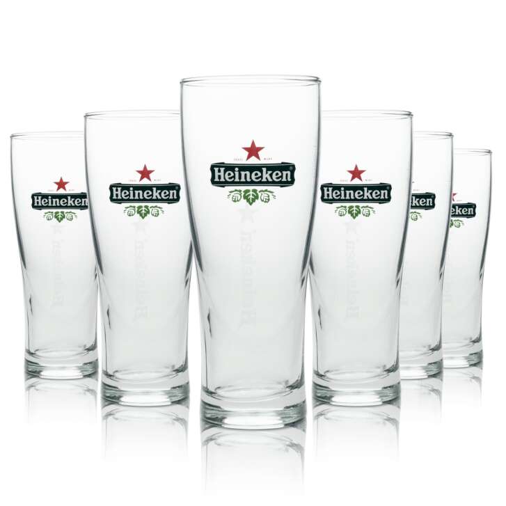 6x Heineken Bier Glas Longdrink 300ml