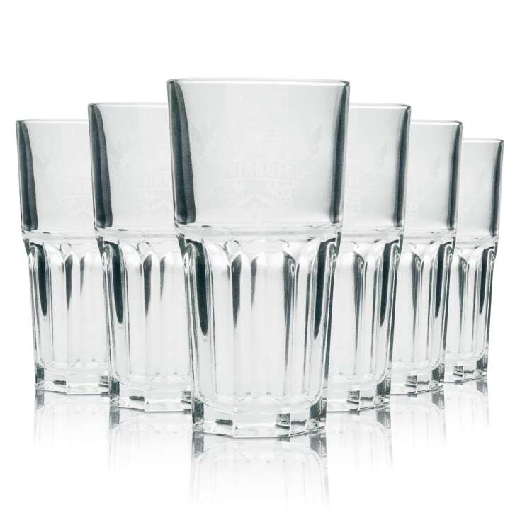 6x Smirnoff Vodka Glas Longdrink weißes Logo