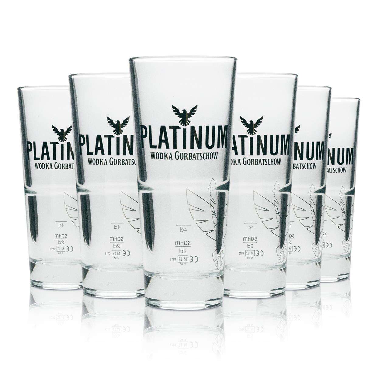 12x Gorbatschow Vodka Glas Longdrink Platinum 290ml Cocktail Gläser stapelbar 