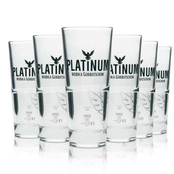 12x Gorbatschow Vodka Glas Longdrink Platinum 290ml