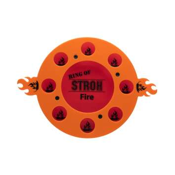 1x Stroh Rum Tablett Shot Fire Ring orange