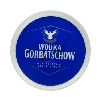 1x Gorbatschow Vodka Tablett wei&szlig; blau