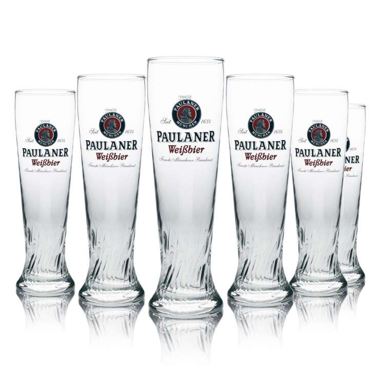 6x Paulaner Weißbierglas 0,5l Hefeweizen Gläser Geeicht Gastro Brauerei Bayern