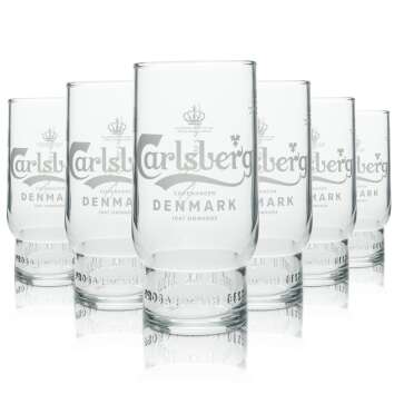 6x Carlsberg Bier Glas Tuborg Tulpe 0,3l Goldrand Ritzenhoff Pokal Gläser Pils