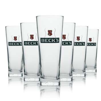 6x Becks Glas 0,5l Henry Becher Kontur Gläser Gastro...