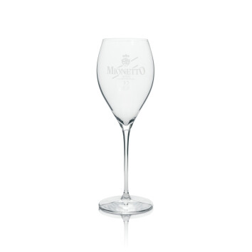 6x Mionetto Prosseco Glas Flöte weißes Logo 280ml rastal