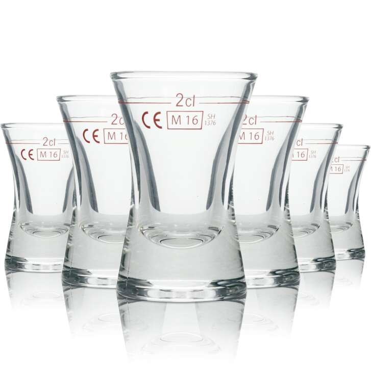 6x No Name  Glas Shot Wachtmeister Stamper 2,8cl