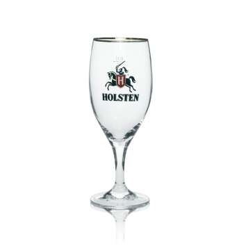 6x Holsten Bier Glas Pokal mit Silberrand 300ml Ritzenhoff