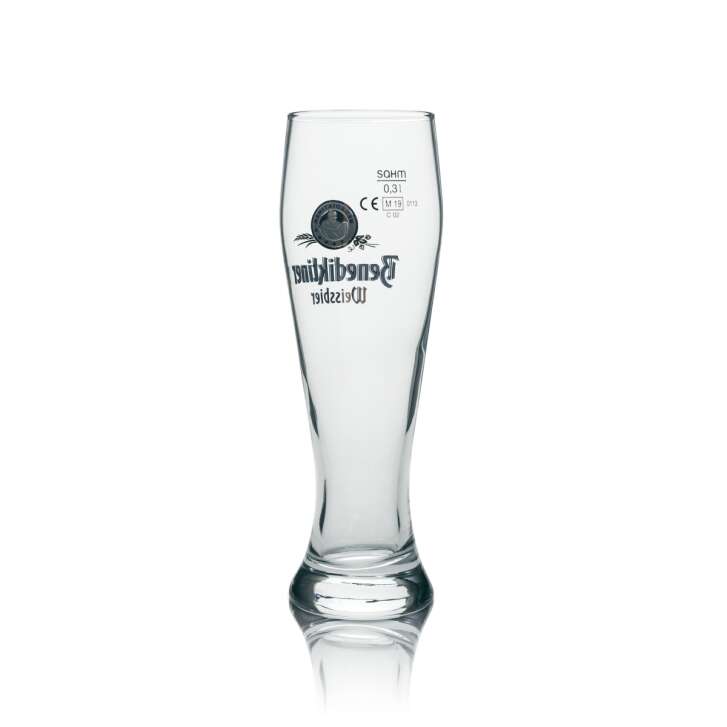 6x Benediktiner Glas 0,3l Weißbier Hefe Kristall Weizen Gläser Gastro Geeicht