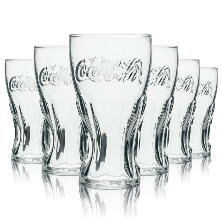6x Coca Cola Softdrink Glas Kontur 0,15l