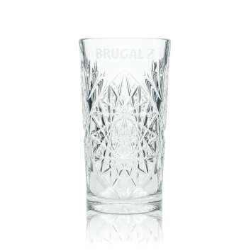 1x Brugal Rum Glas Longdrink Kristall 470ml