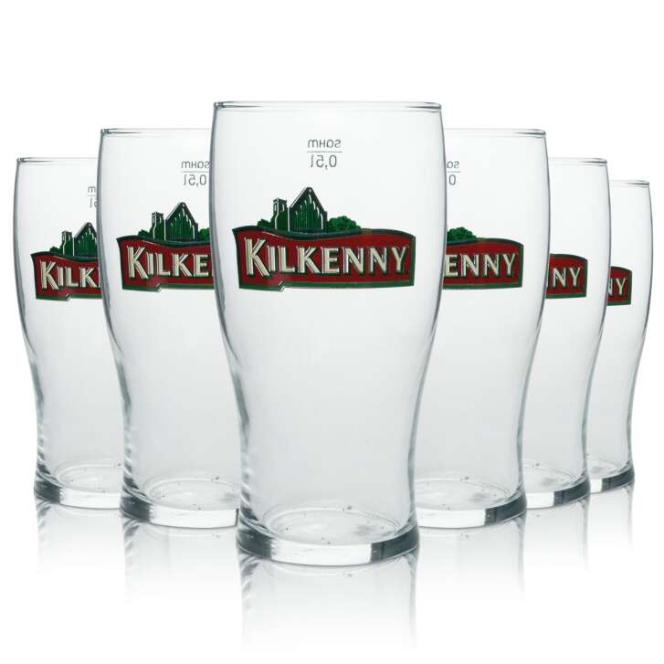 6x Kilkenny Bier Glas Longdrink 500ml sahm