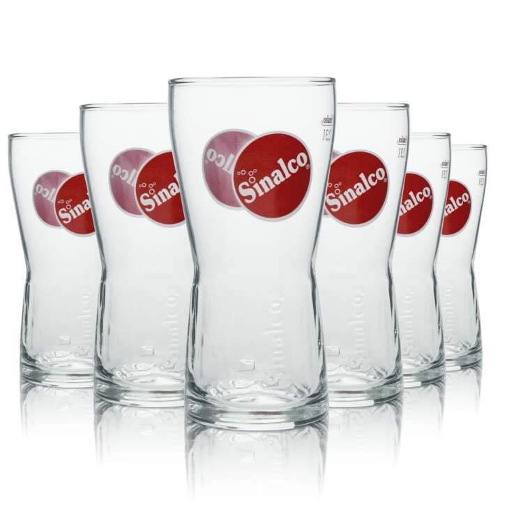 6x Sinalco Softdrink Glas Longdrink rotes Logo 300ml rastal