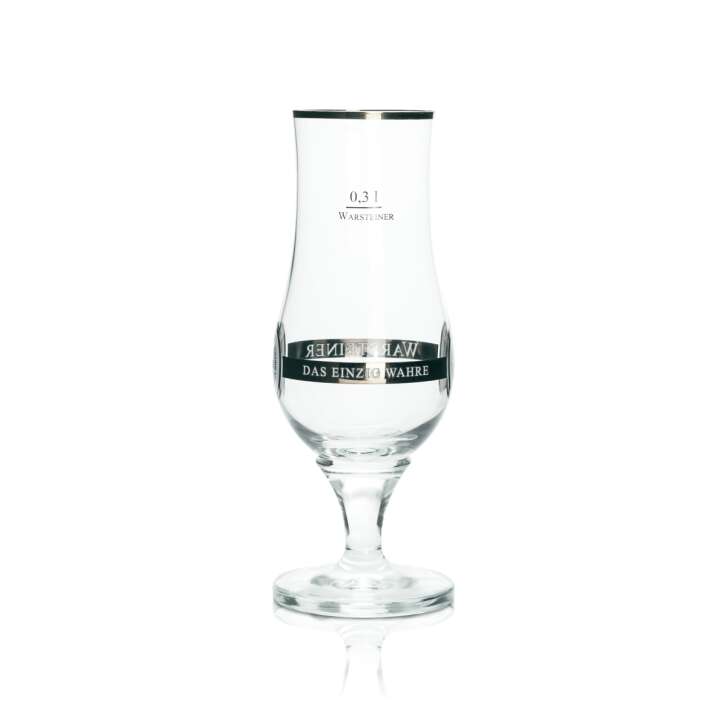 6x Warsteiner Glas 0,3l Exklusiv Pokal Tulpe Goldrand Gläser Geeicht Gastro Bar