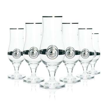 6x Warsteiner Glas 0,3l Exklusiv Pokal Tulpe Goldrand...