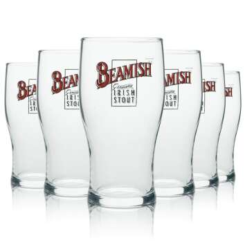 6x Beamisch Bier Glas Longdrink Irish Stout 500ml