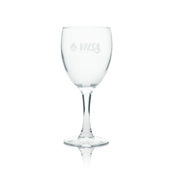 12x Vilsa Wasser Glas Kelch weiße Schrift 190ml
