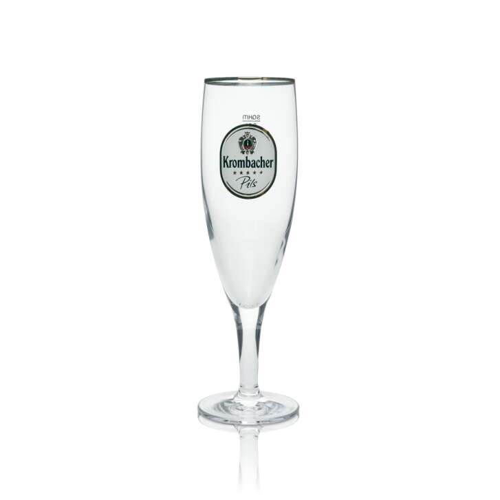 6x Krombacher Bierglas 0,2l Exklusiv Pokalgläser Biertulpen Pilstulpen Goldrand