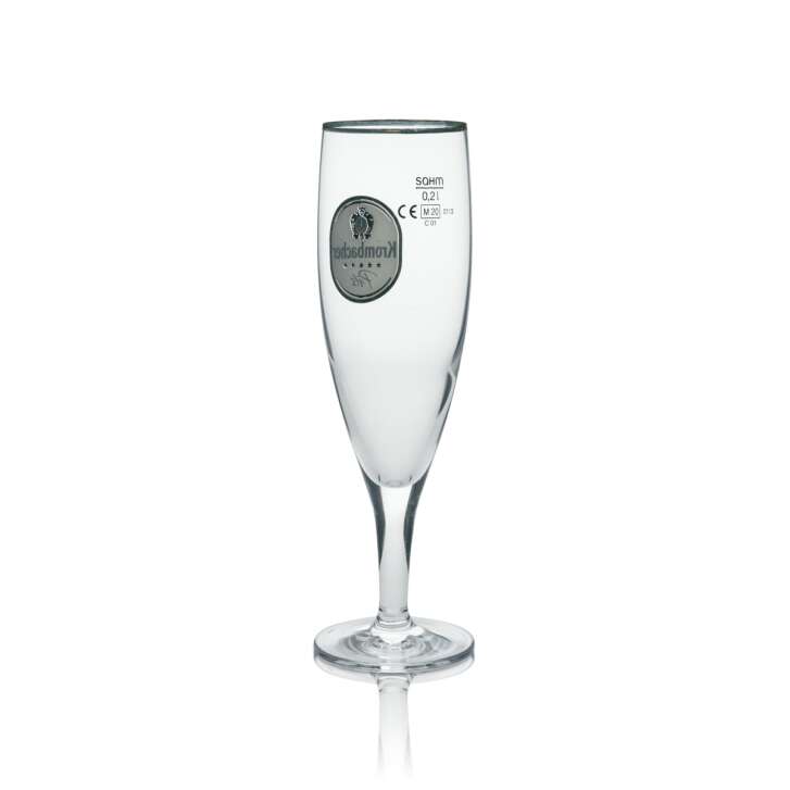 6x Krombacher Bierglas 0,2l Exklusiv Pokalgläser Biertulpen Pilstulpen Goldrand