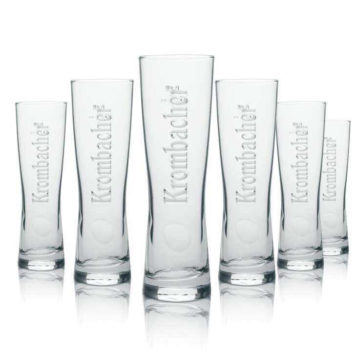 6x Krombacher Glas 0,3l Bier Pokal Tulpe Star Cup Relief Gläser Pils Gastro Bar