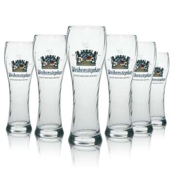 6x Weihenstephan Bier Glas 0,5l Weißbierglas "Älteste Brauerei der Welt" Rastal