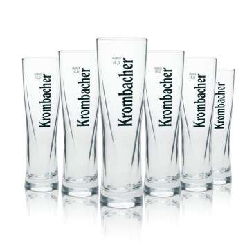 6 Krombacher Bierglas Glas Gläser Star Cup 0,4 L mit Schriftzug Logo 