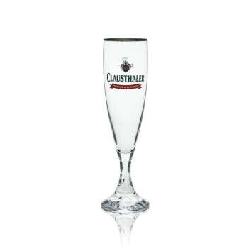 6x Clausthaler Bier Glas Pokal Premium Alkoholfrei 0,3l Goldrand