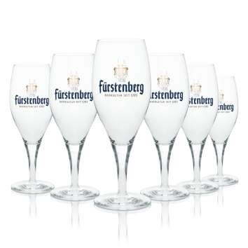 6x Fürstenberg Bier Glas Pokal 0,3l Rastal