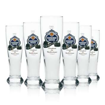 6x Schneider Weisse Bier Glas 0,3l Weizen Standard Sahm