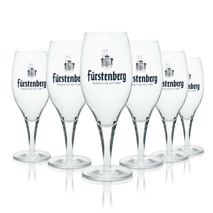6x Fürstenberg Bier Glas 0,4l Pokal Rastal