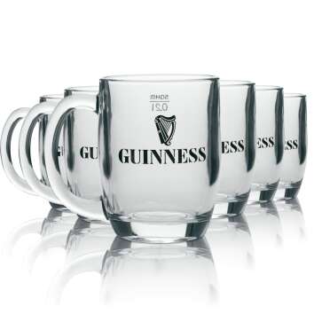 6x Guinness Bier Glas Henkelglas 200ml sahm