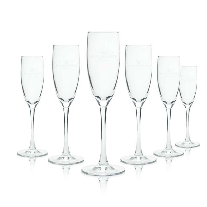 6x Alfred Gratien Champagner Glas 0,17l Flöte Kelch Gläser Singature Sekt Secco