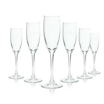 6x Alfred Gratien Champagner Glas 0,17l Flöte Kelch...