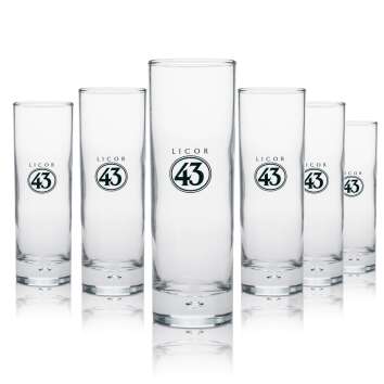 6x Lik&ouml;r43  Glas Longdrink Luftblase