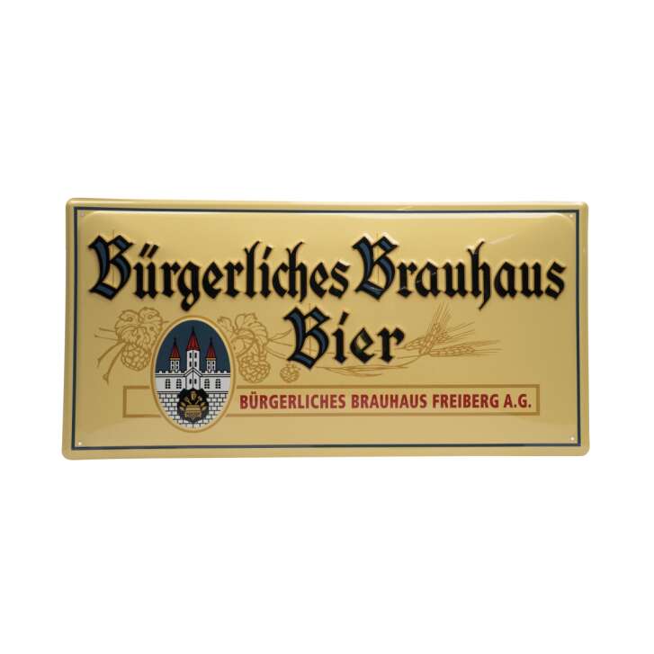 1x Bürgerliches Brauhaus Bier Blechschild gelb