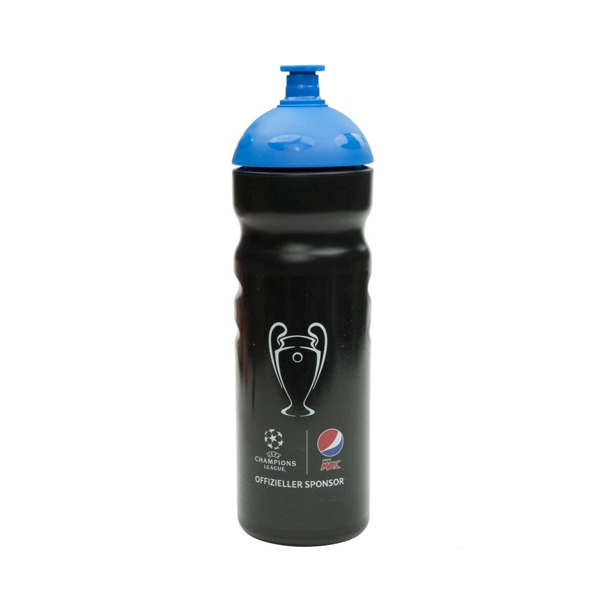 schwarz/blau Pepsi Cola Trinkflasche UEFA Championsleague Verschlußflasche 