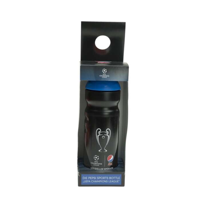 Verschlußflasche Trinkflasche UEFA Championsleague Pepsi Cola schwarz/blau 